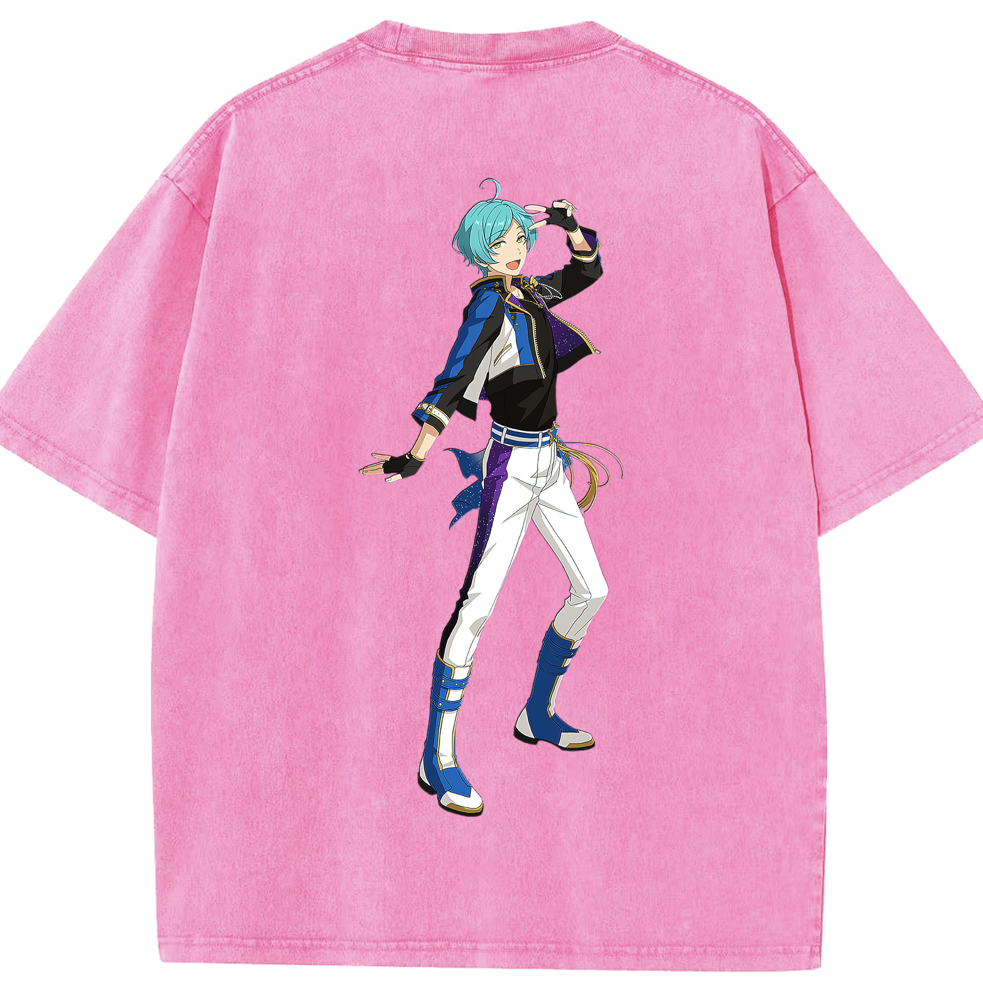 （画像用） あんさんぶるスターズ! Ensemble Stars 綿100% ヴィンテージ風 半袖Tシャツ（背面プリント）